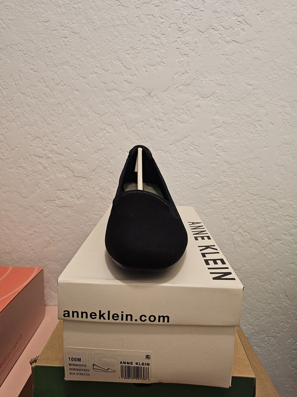 Anne Klein Black Slip-On Stretch Ballet Flat